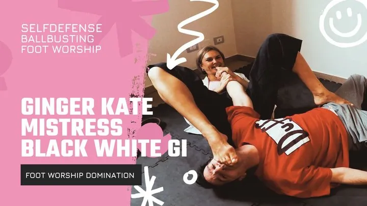 Ginger Kate mistress black and white gi foot worship and domination