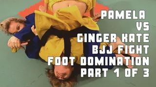 Pamela VS Ginger Kate bjj fight foot domination pat 1 of 3