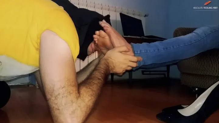 Pleasure of foot worship and sucking toes