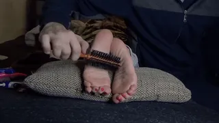 Ticklish soles of my best female friend