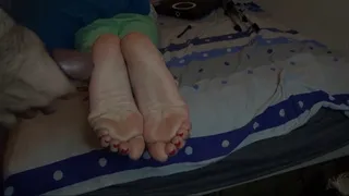 Naughty playing with stepmoms soles