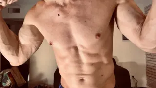 Devon Flexing Up Close with Ab Punching and Nipple Play