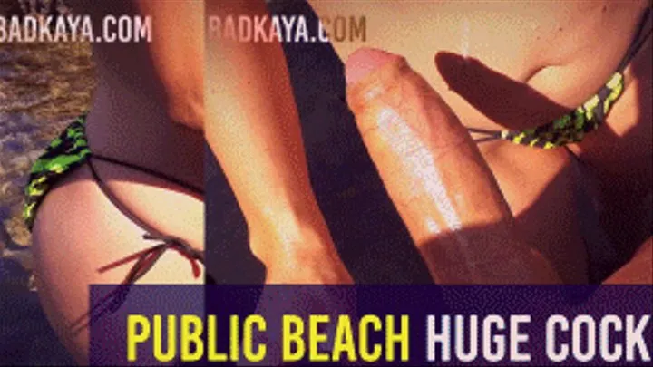 RISKY Public Beach - Thick Young Cock CUM Flashing