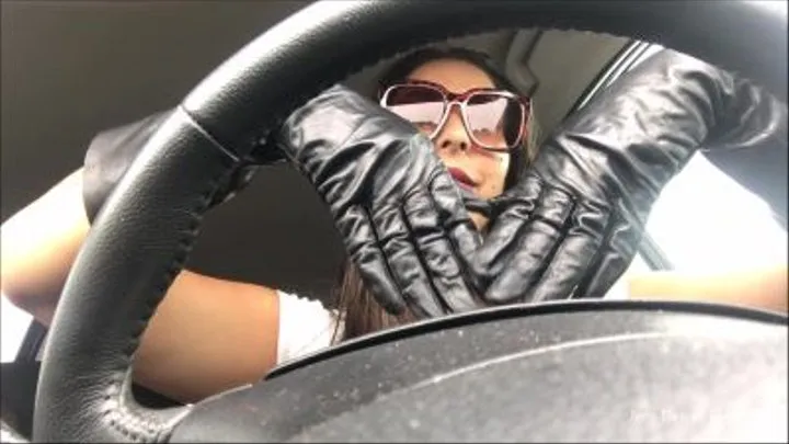 Driving in gloves and sunglasses