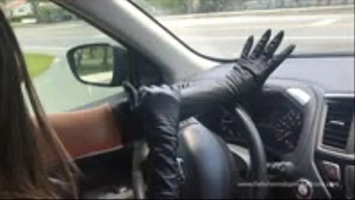 Leather gloved Uber driver