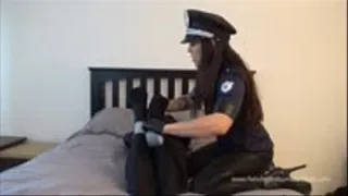 Officer Meiko hog ties burglar