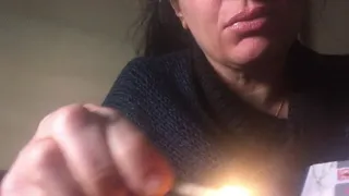 Lighting matches and blowing them