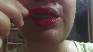 Sexy hot red lipstick