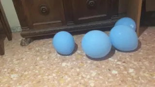 Playing with balloons and making them POP!