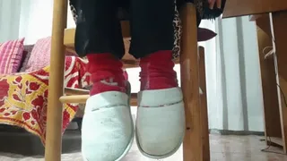 GREEN SLIPPERS AND RED SOCKS