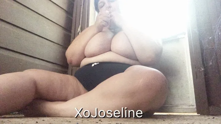 Bbw casual topless smoking