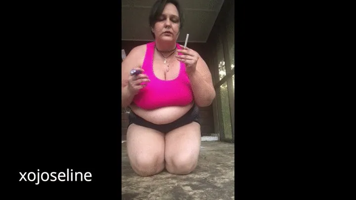 Bbw smoking in my pink top