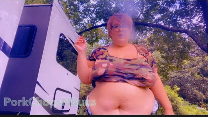 Bbw pork chop smoking and jiggling