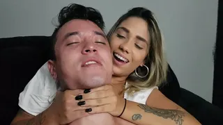 HANDS BOY TIED PLAYING TO SOFFOCATE - NEW TOP GIRL LARISSA PEREIRA - NEW MF 2019 - CLIP 2 - never published