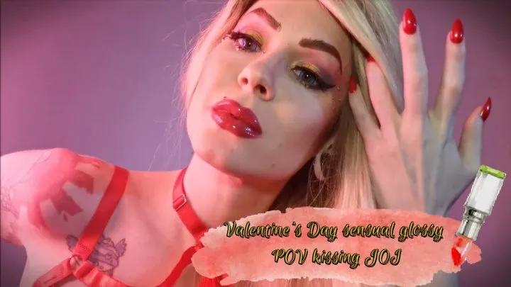 Valentine's Day sensual glossy POV kissing JOI