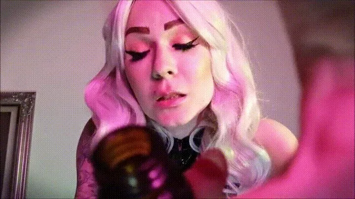 A sissy bitch with a suction cup dildo and a little bit of aroma