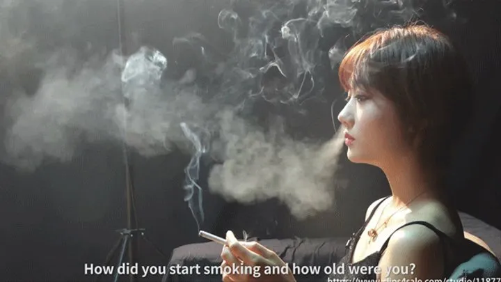 Beautiful angel heavy smoking yitong`s Interview2