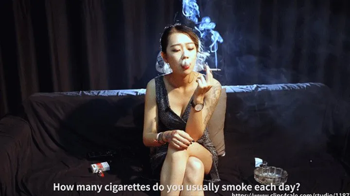 Sexy heavy smoker Qiuqiu`s depth long interview