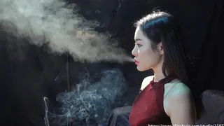 Yuanyuan- the sexy beautiful babe smoke with side view enhancement