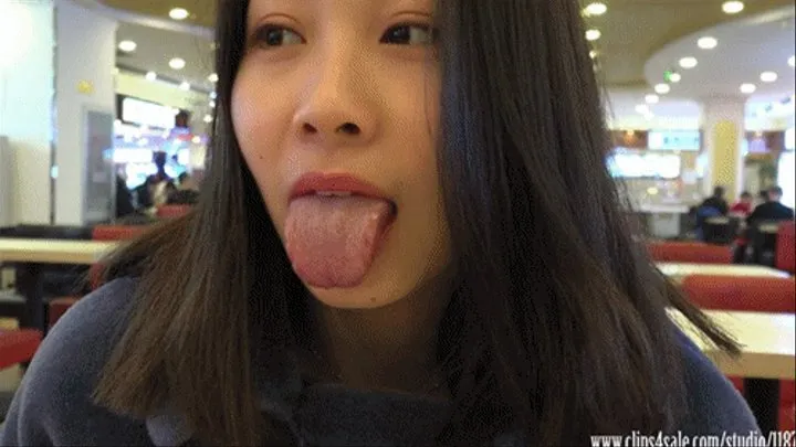 Asian Beautiful Girl XIAOBAI TONGUE