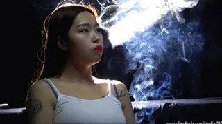 Asia girl Chenyao smoking