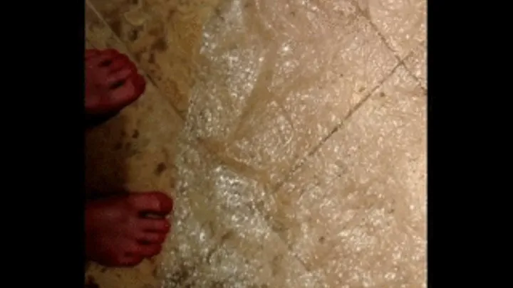 Popping Bubble Wrap with my Bare Feet and Red Painted Toes