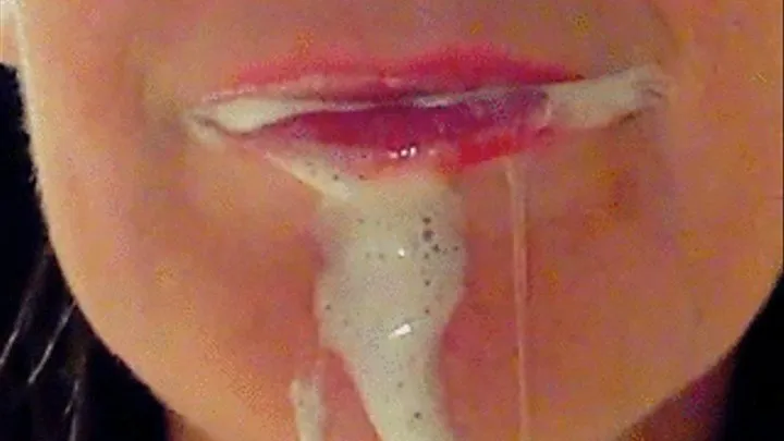 Dribbling out my Toothpaste Mouth Lip Spit Fetish Close up