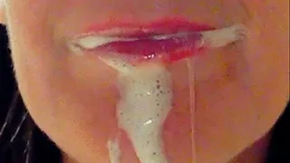 Dribbling out my Toothpaste Mouth Lip Spit Fetish Close up