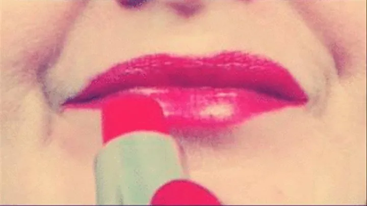 Lips Fetish Red Lip Lipstick Touch Up Extreme Mouth Close Up Slow Motion