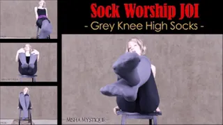 Sock Worship JOI: Grey Knee High Socks
