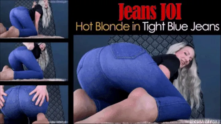 Jeans JOI: Hot Blonde in Tight Blue Jeans