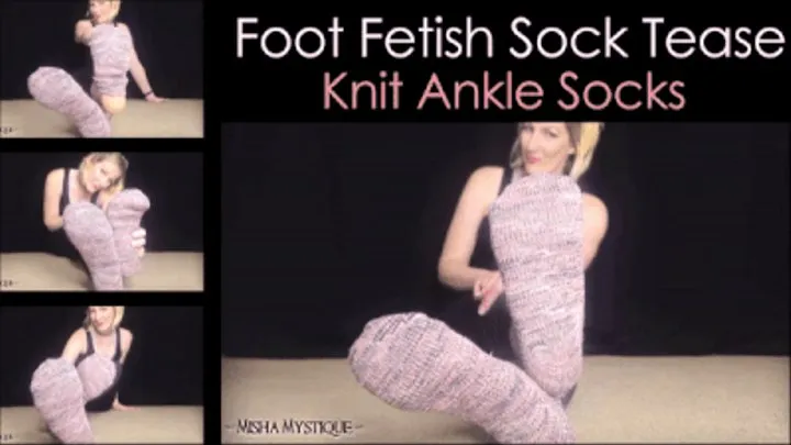 Foot Fetish Sock Tease: Knit Ankle Socks