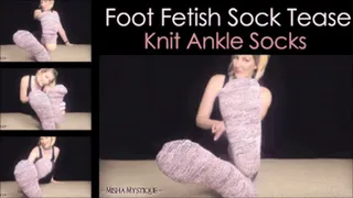 Foot Fetish Sock Tease: Knit Ankle Socks