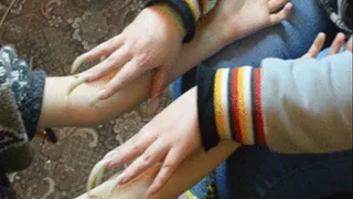 Hand scratching with the bare nails - clip 3