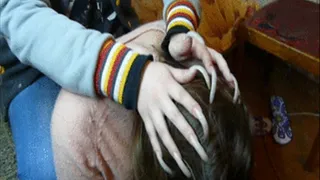 Head scratching with the bare nails - clip 9