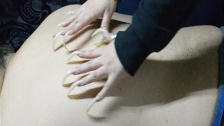 Back scratching with the bare nails - clip 5