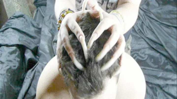 Head scratching with the bare nails - clip 3