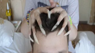 Head scratching with the bare nails - clip 4