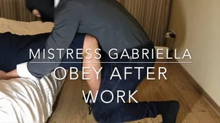 Obey Gabriella at her feet