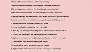 Feminine Affirmations and Positive Sissy affirmations