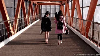 Teenage students Diana and Maria walk barefoot in the city after the rain (Part 4 of 6) #20210620