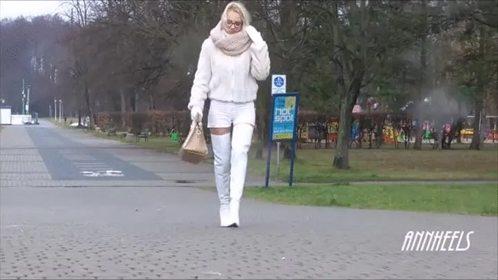 ANIA - in white and amazing high boots