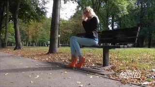 ANIA - ORANGE MEGA HEELS AND DENIM