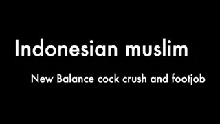 Indonesian Muslim New Balance cock crush and footjob