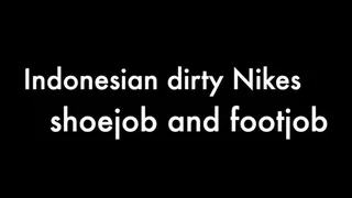 Indonesian dirty Nikes shoejob and footjob