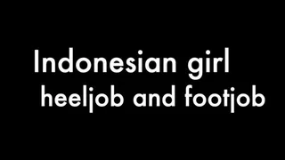 Indonesian girl heeljob and footjob