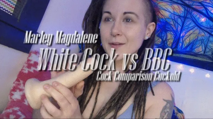 White Cock & BBC Cock Comparison Cuckold