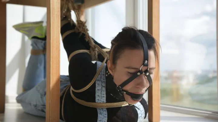 Sofi  Bondage on the balcony in catsuit  Part 2  V2