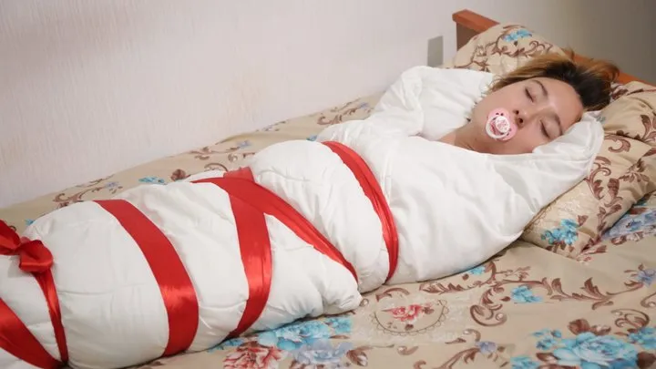 Sofi  Mummification with a white blanket  Part 1