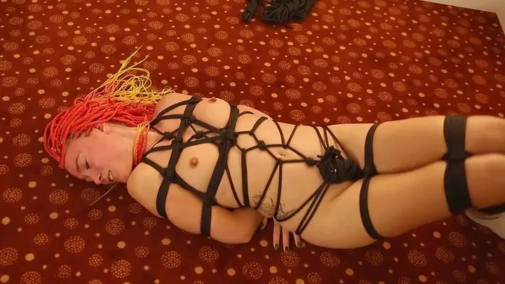 Sofi  Real Orgasm from Vibrator in Black Rope Bondage in Hotel Room  Part 2  R2